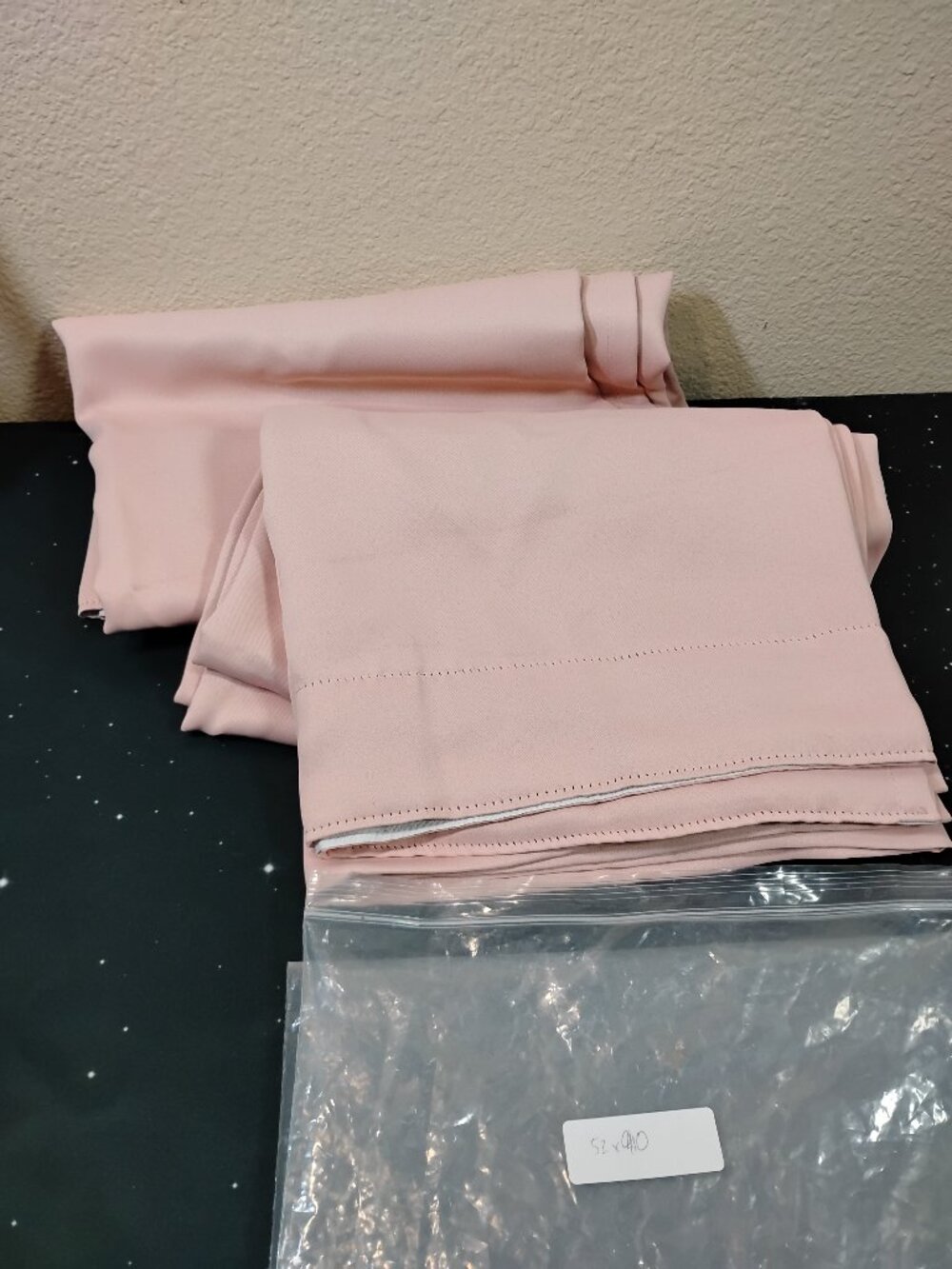 Soft Pink Curtain Panels 52x96 Window Drapes Back Tab Rod Pocket Pair Set